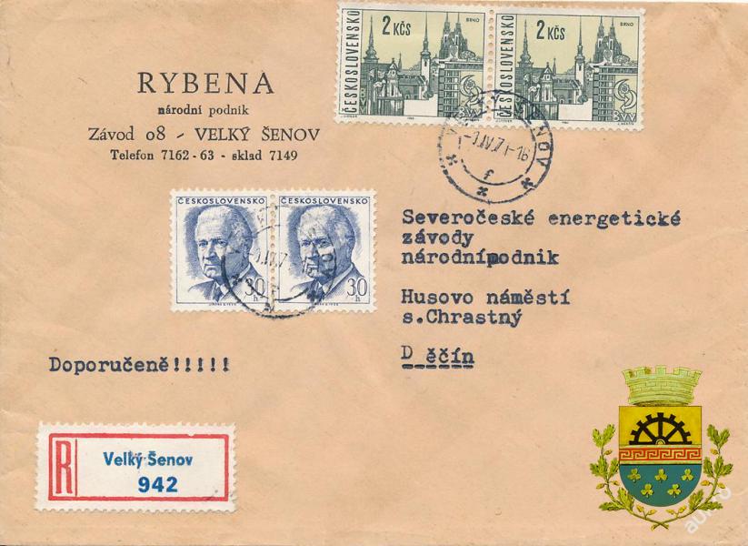 poštovní obálka Rybena 1971