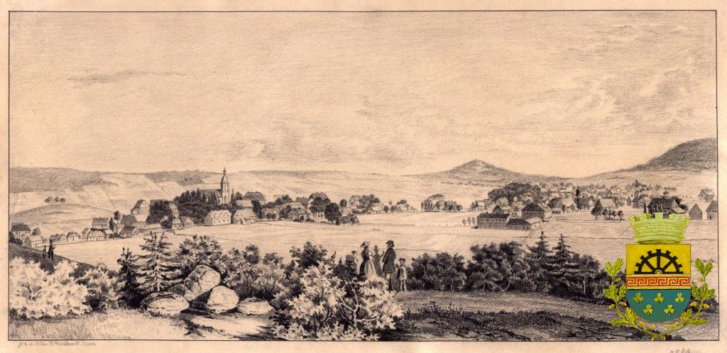 nejstarší vyobrazení Šenova v roce 1830