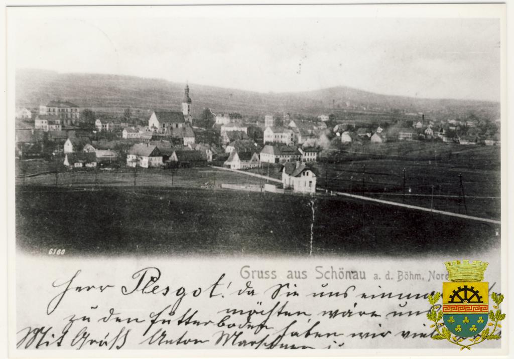 jeden z nejstarších pohledů na Šenov, r. 1898