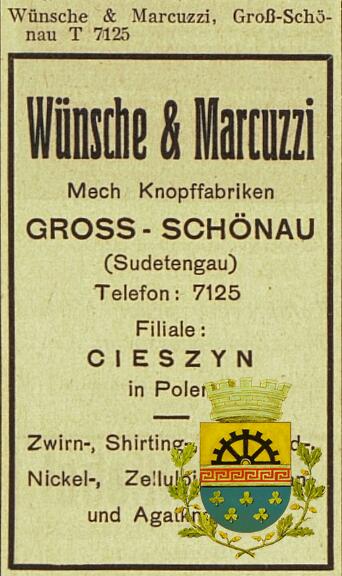 Wünsche & Marcuzzi knoflíky 1933