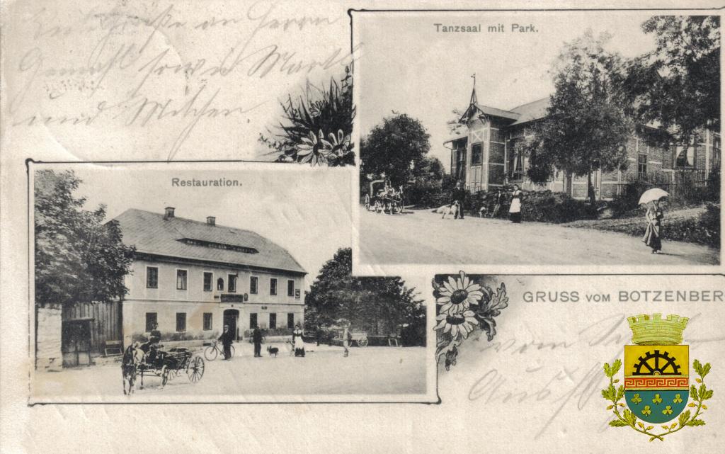 Počínský šenk - Botzenschänke a Šenovská niva - Schönauer Flur 1906