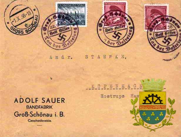 poštovní razítko 1.10.1938