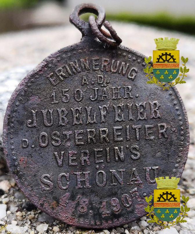 pamětní medaile k založení 150 výročí založení velikonočních jezdců v Schönau. 